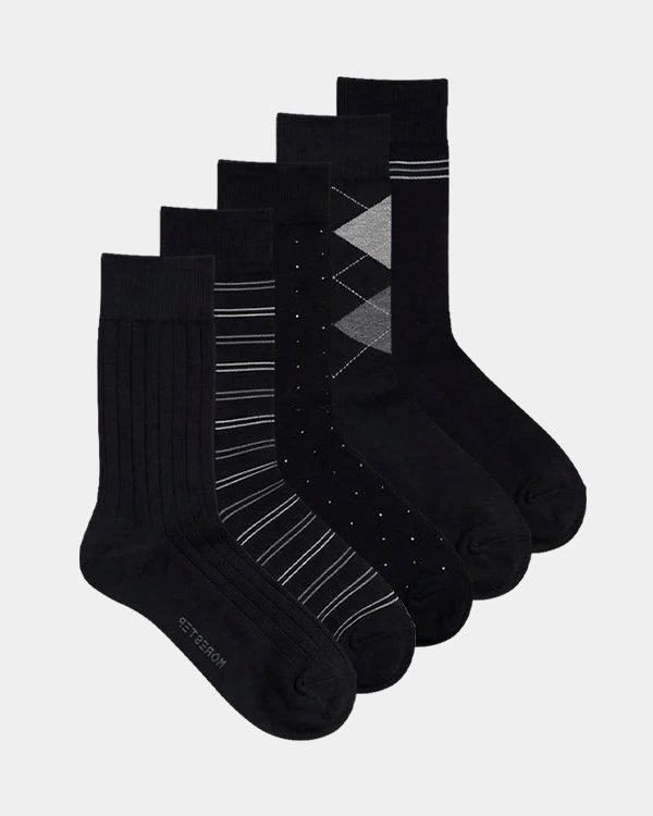 남성 블랙 패션 장목 양말세트